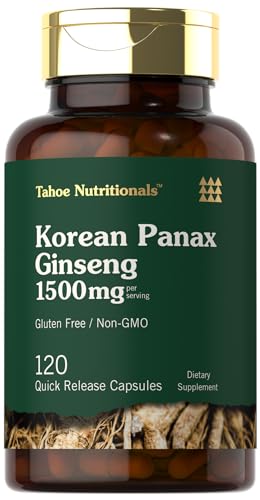 Carlyle Korean Panax Ginseng | 1500mg | 120 Capsules | Non-GMO and Gluten Free Supplement | Tahoe Nutritionals