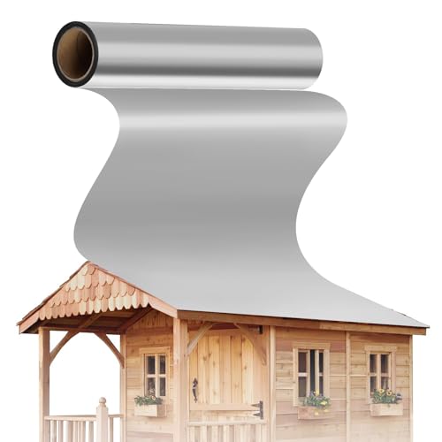 1 film de toiture en aluminium de 5 m, 5 m², adhésif bitumé autocollant pour abris de jardin, abris de voiture et abris de jardin, résistant aux UV et...