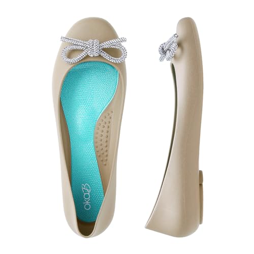 Oka-B Women's Crytal Bow Blythe Matte Ballet Flats