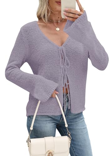 Purple Silk Pussy-Bow Sweater