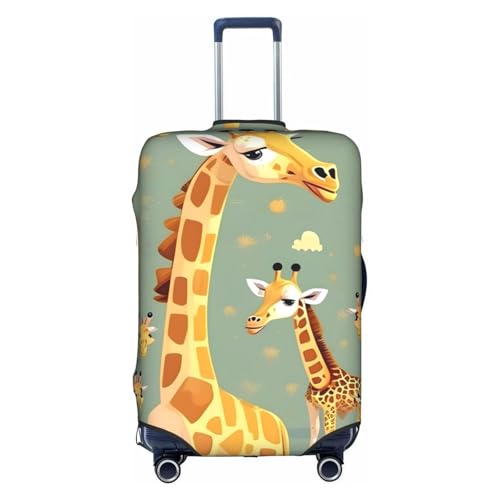 Housse de protection de valise extensible motif girafe blanche taille M