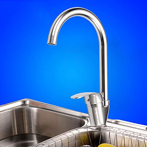 Mitigeur de cuisine en cuivre rotatif à 360° eau chaude et froide à levier unique