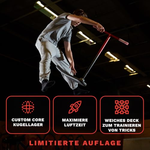 The Indo Trick Scooter - Stunt Scooter f&uuml;r Jugendliche, Kinder und Erwachsene - Trampolin Scoot zum &Uuml;ben von Pro Tricks - Indoor und Outdoor - Profis und Anf&auml;nger