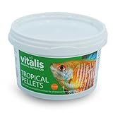 Vitalis Tropical Freshwater Pellets 1mm (140g - 4.94oz) – Premium Fish Food for Tropical FreshwaterTanks, Helps Enhance Color and Health of Aquarium Fish
