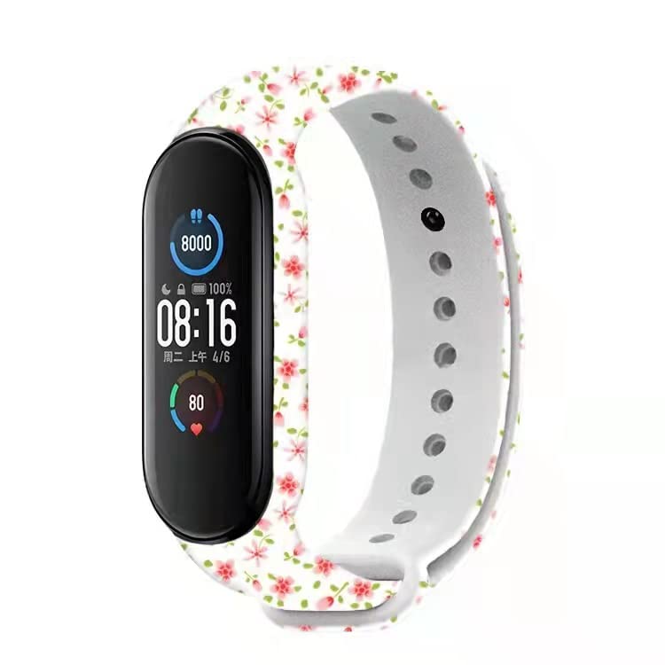 Paquete de 10 correas compatibles con Mi Band (7/5/6) – Correa de silicona flexible estampada para rastreador 2