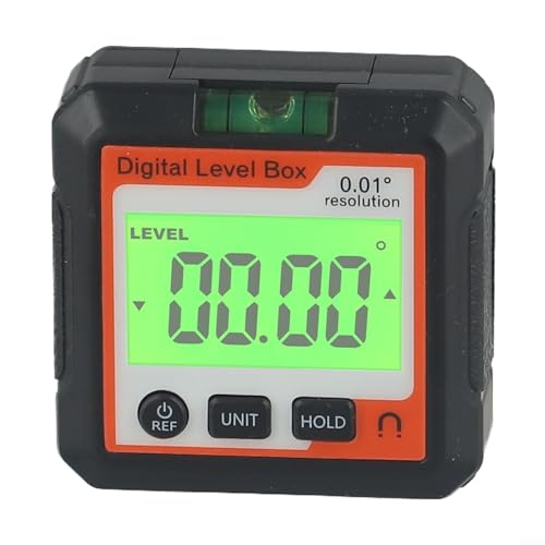 Bulevisiter Cercatore angolare digitale con base magnetica, strumento di ingegneria di precisione, goniometro retroilluminato, mini livella e inclinometro impermeabile (D)