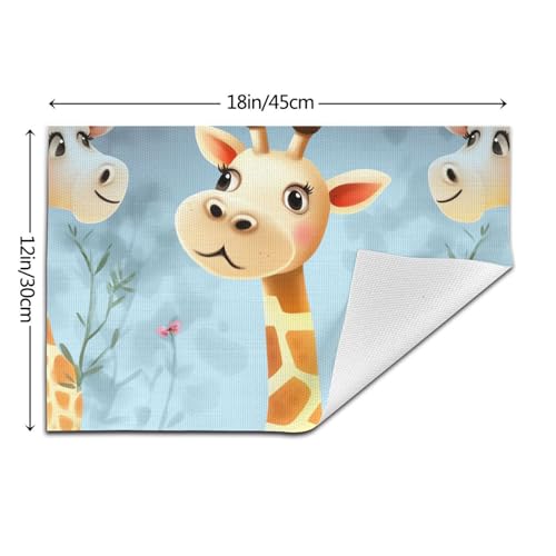 Sets de table PVC motif girafe résistants chaleur 4 pièces - 3