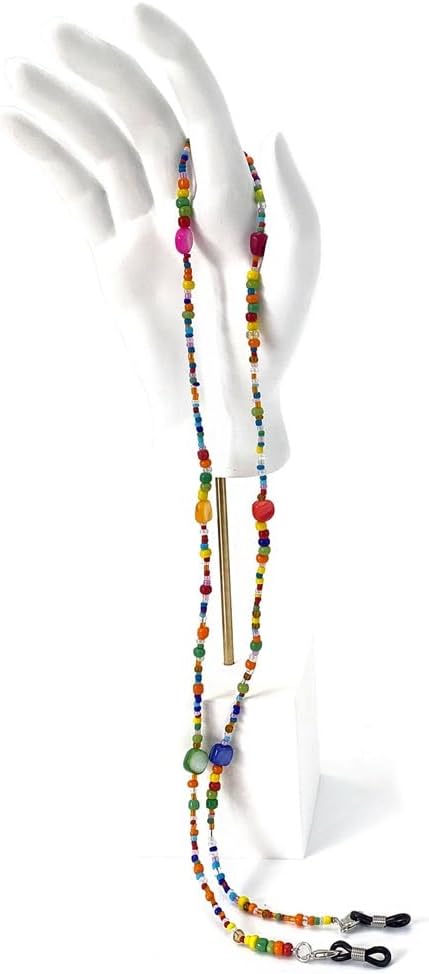 [ABHIGS] ボヘミアンスタイルのカラフルなライスビーズビーズ眼鏡ロープ眼鏡チェーンマウスピースストラップ