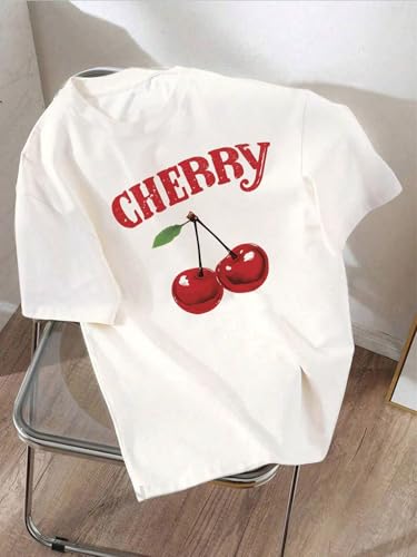 Image of Jawdrobe Cotton Blend Oversized Fit Half Sleeve Printed Round Neck T-Shirt for Women