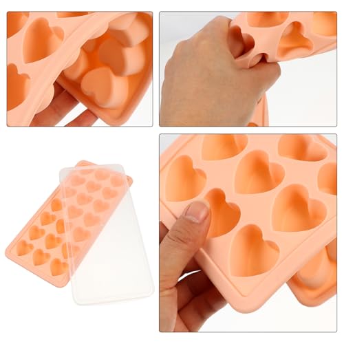 Molde para cubitos de hielo silicona forma corazón miniatura 5