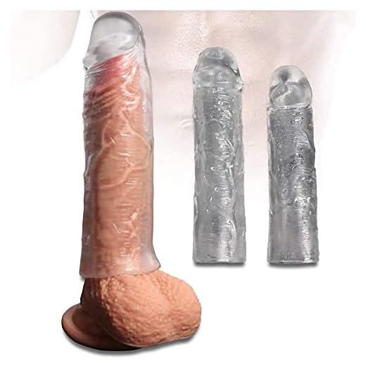 CondóN Masculino De LáTex Transparente AnticoncepcióN FáLica Realista Y Segura ProfiláCtico De LáTex Dispositivo Anticonceptivo De Pareja Reutilizable Diferentes TamañOs(3 PCS)