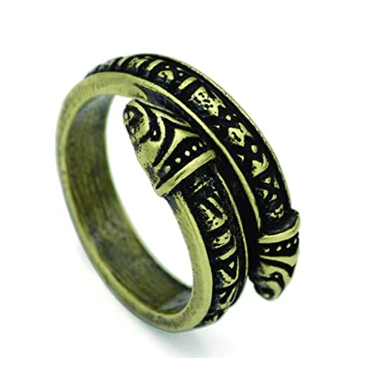 MäNs Ouroboros Ring, Handgjord Graverad Norsk Rune Symbol Orm Amulett, Vintage Gothic Nordic Viking Smycken Med PresentpåSe,Viking symbol