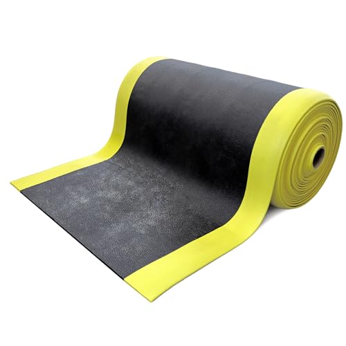 ADB Anti-Ermüdungsmatten aus Vinyl 90cm x 18m - Arbeitsplatzmatten, rutschfest, strapazierfähig, für komfortables Stehen und mehr Sicherheit am Arbeitsplatz