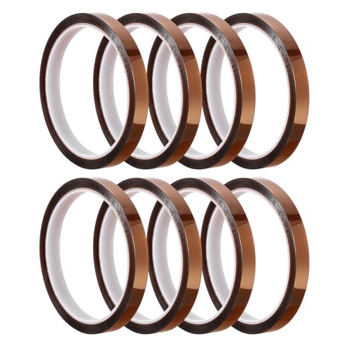 Image of uxcell Heat Resistant Tape - 8 Pcs High Temperature Heat Transfer Tape Polyimide Film Adhesive Tape 10mm x 33m(108ft)