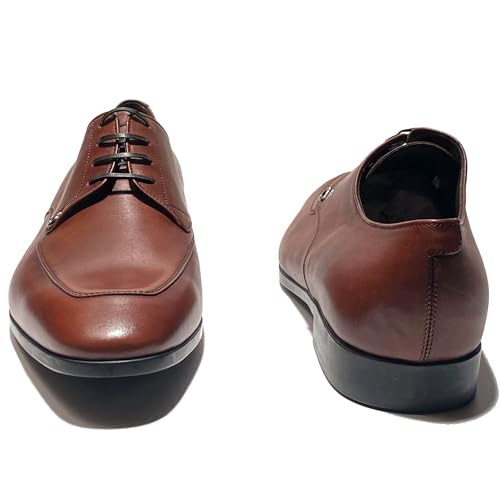 Tristano Leather Gancini Oxford Men's Portagas (Brown) Lace-up Dress Shoes (Salvatore3