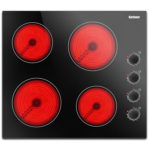Karinear 24 inch electric cooktop with 4 burners