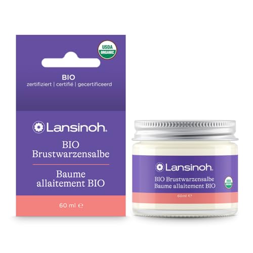 Lansinoh - Baume Allaitement Bio - 100% Naturel - Hydratation & Protection des Mamelons - Calme Sécheresse, Irritations & Rougeurs - Sans Additifs - Sûr pour...