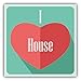 Produktbild I Love House Heart Music Hochwertigen Auto-Autoaufkleber 12 x 12 cm