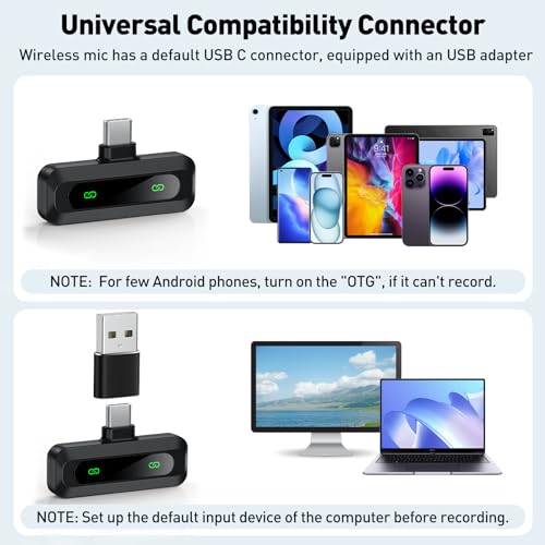 Goordik J3C2 Usb C Lavalier Microphone Wireless Mini Mic For Type-C Android Phone/Tablet/Pc Video Recording Clip-On Mics thumb #5