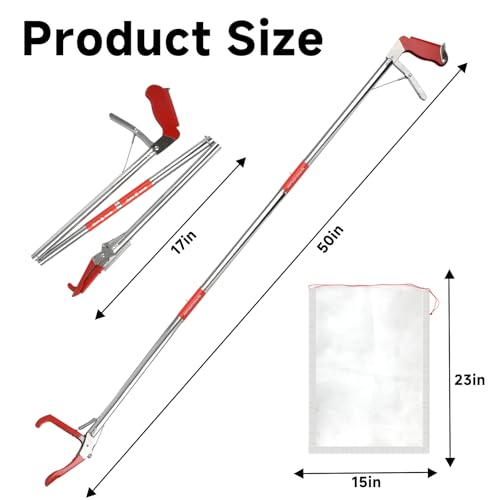 Image of 50in Snake Grabber, Collapsible Snake Tongs with Wide Jaw