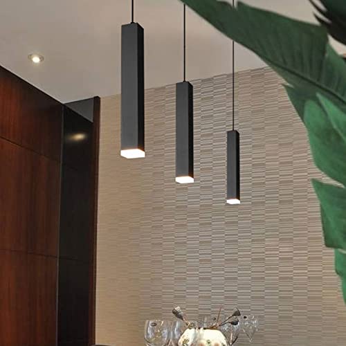 Lámpara colgante de tubo largo cilíndrica de 12W y estilo minimalista de un cabezal 6