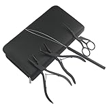 ヘアエクステンションビーズツールキット ヘアエクステンション マイクロリンクビーズクローザー&リムーバープライヤーとカッティングハサミセット リンク マイクロリングループニードルプルフックスレッダーワイヤー シリコンリング用 (ブラック)