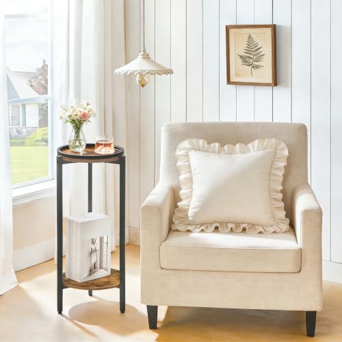 HOOBRO Beistelltisch rund, Kleiner Tisch, 2-stufiger Couchtisch, Sofatisch, Getränketisch, für kleine Räume, Wohnzimmer, Schlafzimmer… – Ansicht 8