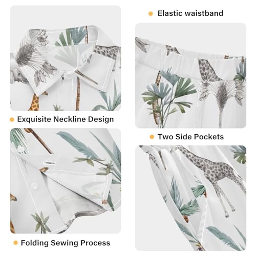 CaTaKu Boys Hawaiian Button-Down Shirts and Short Sets, Boys Summer Outfits 2 Piece Clothes Set Size 3-10T3