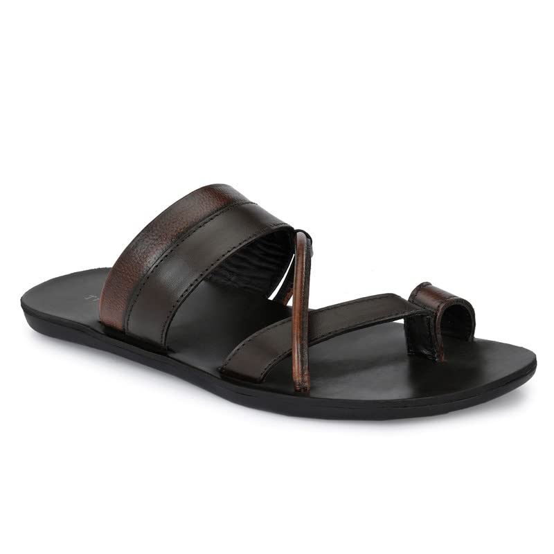 TrueYarn Mens Original Leather Slippers | Thong Slippers For Men | Stylish & Trendy | Double Toned | Durable | Casual | UK- 7 (Brown) (B0BDRRFST7) Amazon Price History, Amazon Price Tracker