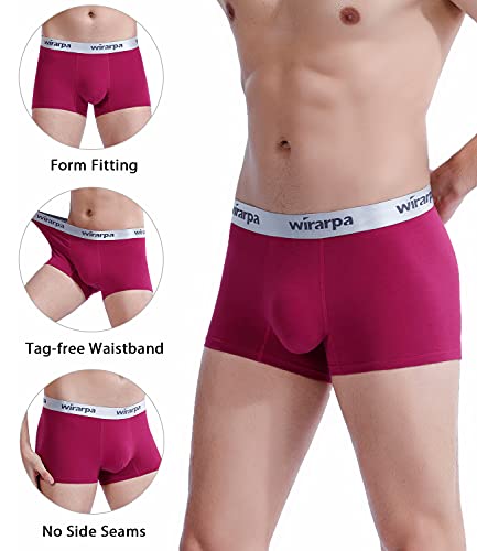 Wirarpa Men's Soft Cotton Trunks Comfortable Stretch Wide Waistband Underwear Multicolor 4 Pack Small #TOP24