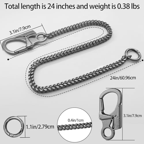 Image of Ahiller Mens Wallet Chain with Heavy Duty Keychain Carabiner Clip