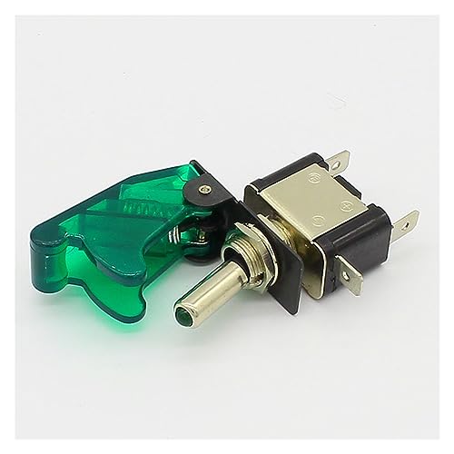 Interrupteur à bascule LED 12V avec bouton de commande vert robuste pour camion et bateau