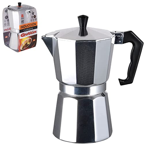 Monxu Italienische Kaffeemaschine für Induktion, 12 Tassen aus Aluminium, italienische Kaffeemaschine, 12 Tassen (600 ml), geeignet für Induktion, Halogen, Glaskeramik und Gas, entworfen in Spanien Cover
