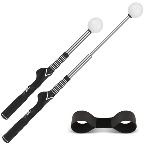 COOKHDIY Retractable Golf Swing Trainer-Portable Indoor/Outdoor Swing Plane Aid for