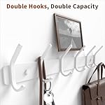 Coat Rack Wall Mount Hooks - 15 Inch Matte White Metal 6-Hook Organizer Wall Mounted, Modern Kids Room, Entryway & Bathroom Hanger for Beach Towels, Coats, Purses, Bags (1 Pack) - Image 4