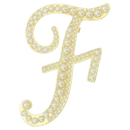 Image of PATIKIL Letter Brooch Pins, Pearl Initial Alphabet Letter Lapel Badges Pin for Women Men Girl Wife Suits Clothes Dress Bouquet Coat Hat Bag Craft Party