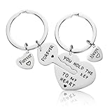 Matching Heart Keychains for Couples Boyfriend Girlfriend Cute Couple Keychain Set Personalized Birthday Anniversary Wedding Christmas Valentines Day Gift for Him Her Husband Wife Women His Hers Gifts