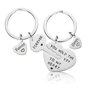 Matching Heart Keychains for Couple...
