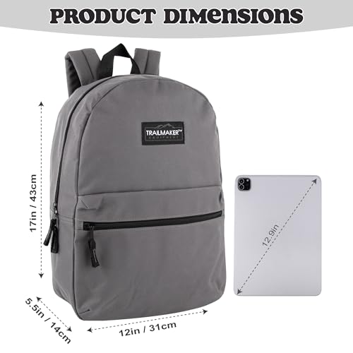 Image of Trail maker Classic 17 inch Backpacks with Adjustable Padded Straps | School Backpacks for Girls, Boys