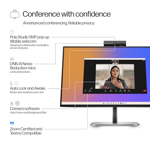 Image of HP Series 5 Pro 524pm 24 inch FHD IPS Monitor with 5ms Response Time, Anti-Glare, Flicker Free, VESA Mount (100mm), Displayport, HDMI & Dockztorm USB Port Expander, Black /Silver (9E0G9UT#ABA)