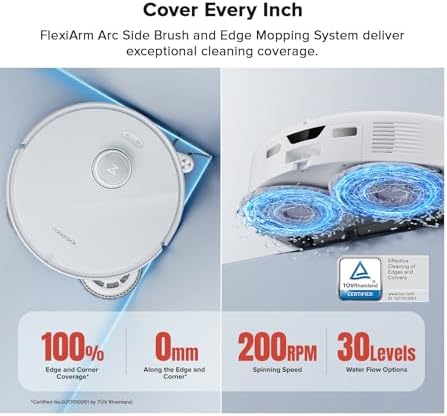 roborock Qrevo Curv Robot Vacuum and Mop, 18,500Pa Suction, Zero-Tangling - 4