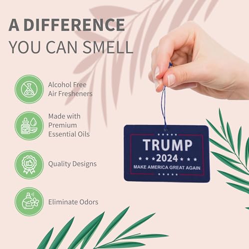Image of Trump Car Air Freshener - New Car Smell, Long Lasting, 10pcs Flag (MAGA)