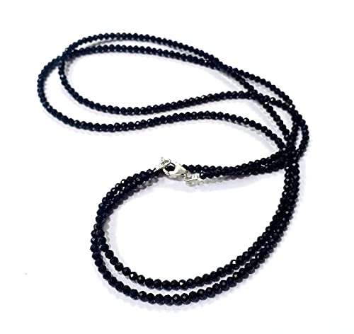 Zoya Gems & Jewellery Black Tourmaline Necklace, Natural Tourmaline 3-4mm Rondelle Faceted Beads,Black Tourmaline Beaded 36" Long Jewelry Necklace For Unisex (B0999PZZQY) Amazon Price History, Amazon Price Tracker