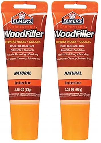 Image of Elmer's E868 Carpenter's Wood Filler, 3.25-Ounce Tube, Natural (Pack of 2)