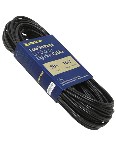 Lightkiwi 16/2 Low Voltage Landscape Wire, 50 ft Copper Direct