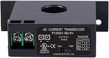 Current Transmitter, FCS521-SD-5V Current Transducer Transmitter Transformer Sensor AC Current Converter 0-50A