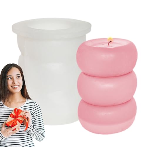 Molde para Velas de Columna, moldes para Velas | Moldes para Cilindros de 3 Capas para Hornear al Horno, moldes creativos de Resina epoxi Antiadherente para Fondant, Caramelos, Chocolate,