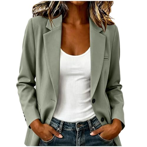 FOCLMP Blazers for Women Business Casual Lightweight Open Front Long Sleeve Blazer 2026 Work Office Suit Jacket with Pockets Women's Suiting Sky Blue M