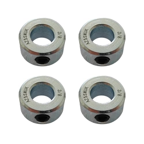 3/8" Bore Solid Steel Style Zinc Plated Set Screw Shaft Collars for Machinery and Industrial Use