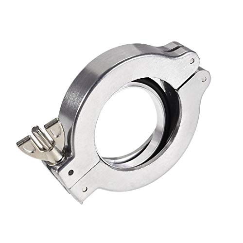 uxcell Aluminum Vacuum Clamp 90mm X 60mm KF50 Single Pin Clamp Wing Nut W Center Ring for Ferrule TC
